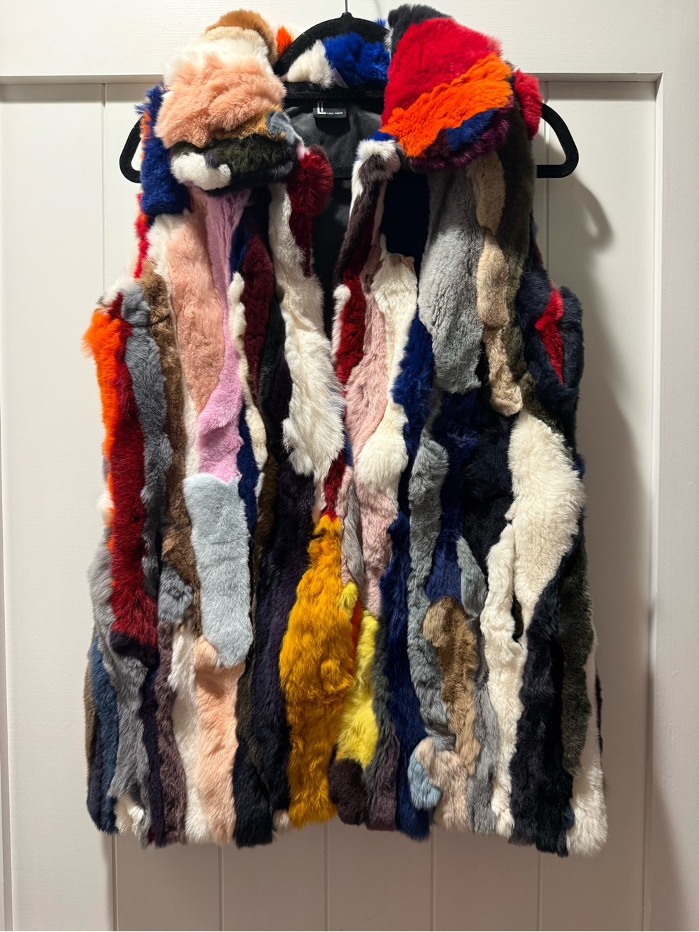 Love Token Multicolor Faux Fur Patchwork Vest - Bright Mix